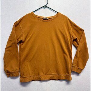 Love Olive Co Womens Mustard Brown Crew Neck Long Sleeve Sweatshirt Large